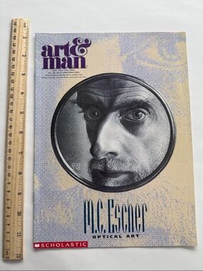 Vintage Scholastic Art & Man Magazine M.C Escher optical art Dec 91 - Jan 92